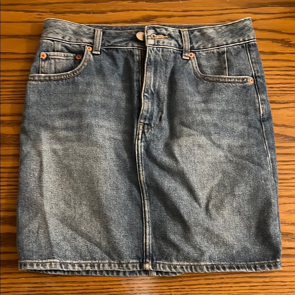 ASOS Denim Skirt with Stitch Detail
